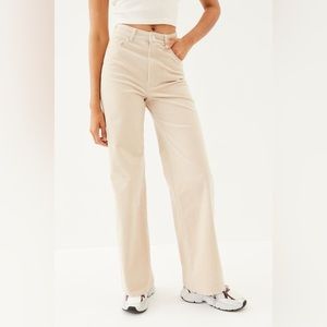 beige corduroy wide leg pants